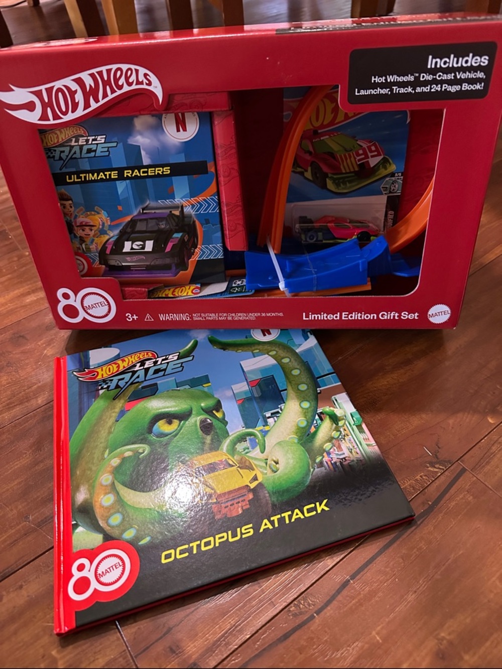 Hot Wheels Let’s Race Mattel 80th collectors set and bonus HC book NEW